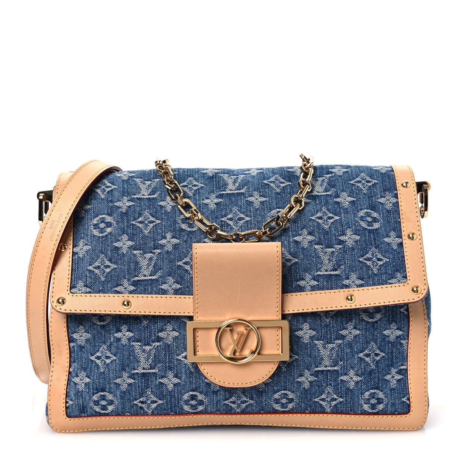 Louis Vuitton Denim Monogram Dauphine Soft GM Blue