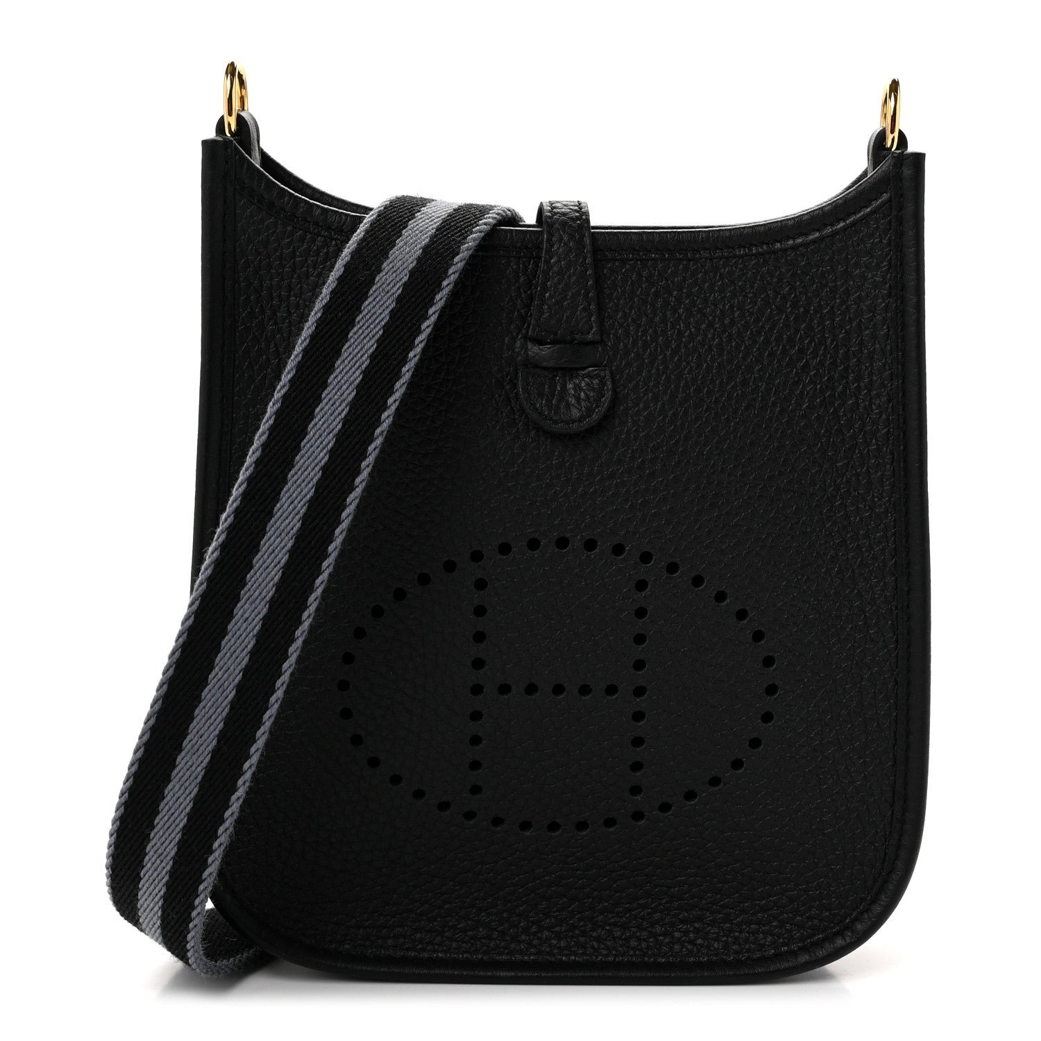 Hermes Taurillon Clemence Amazone Evelyne TPM Black Gris Fumee