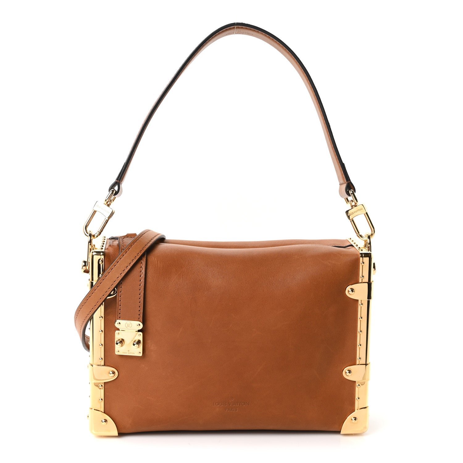 Louis Vuitton Calfskin Side Trunk MM Tan