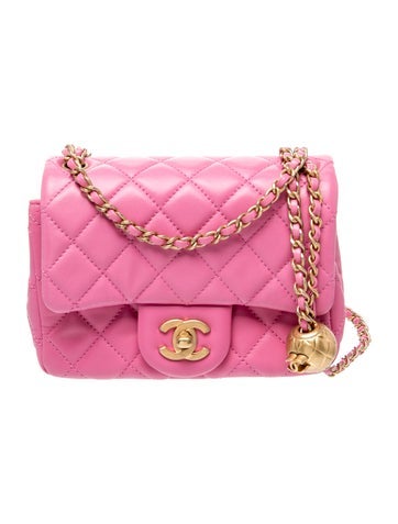 Mini Square Pearl Crush Flap Bag