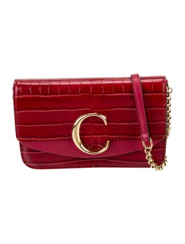 Chloe Embossed Leather Clutch