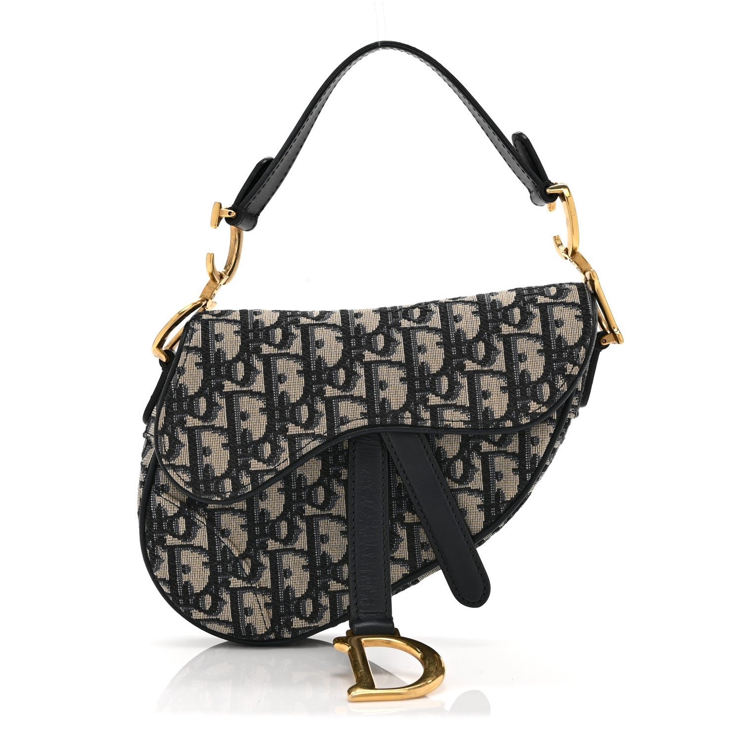 Christian Dior Oblique Mini Saddle Bag Blue