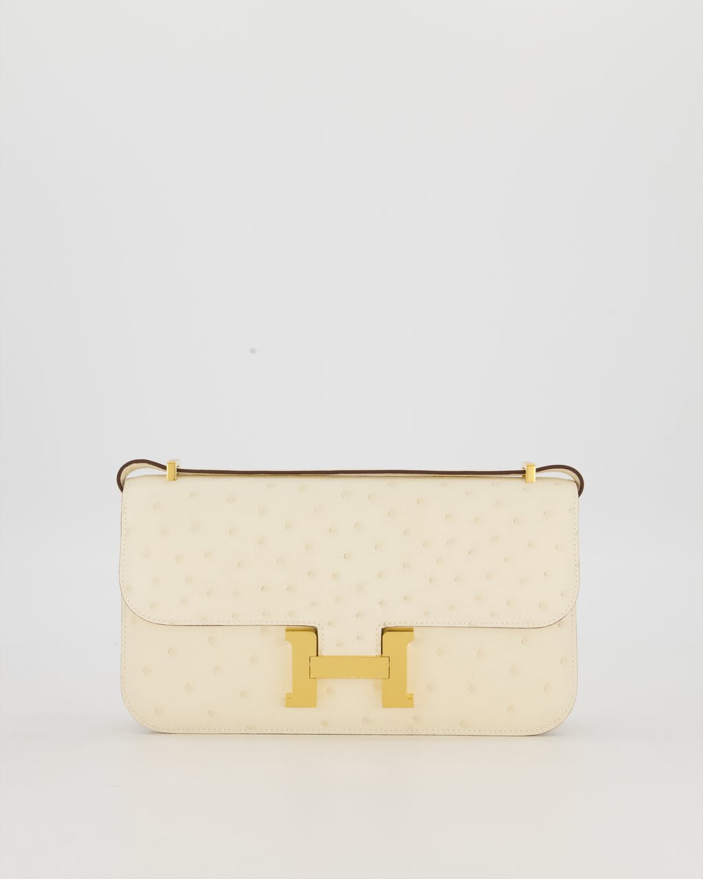 Hermès Constance 1-Elan Miroir Bag in Nata Ostrich Leather with Gold Hardware