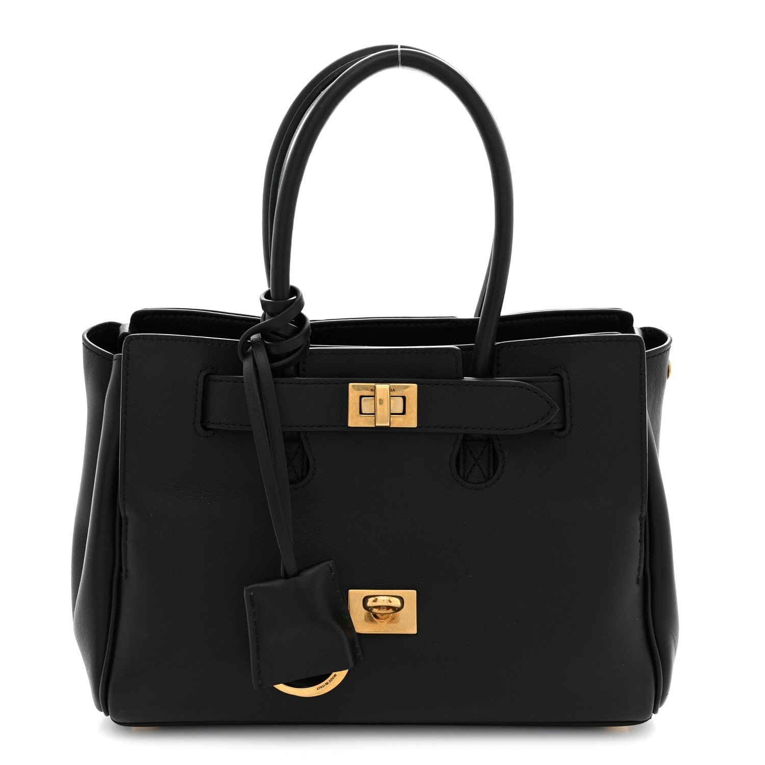 Balenciaga Smooth Calfskin Mini Bel Air Carry All Bag Black