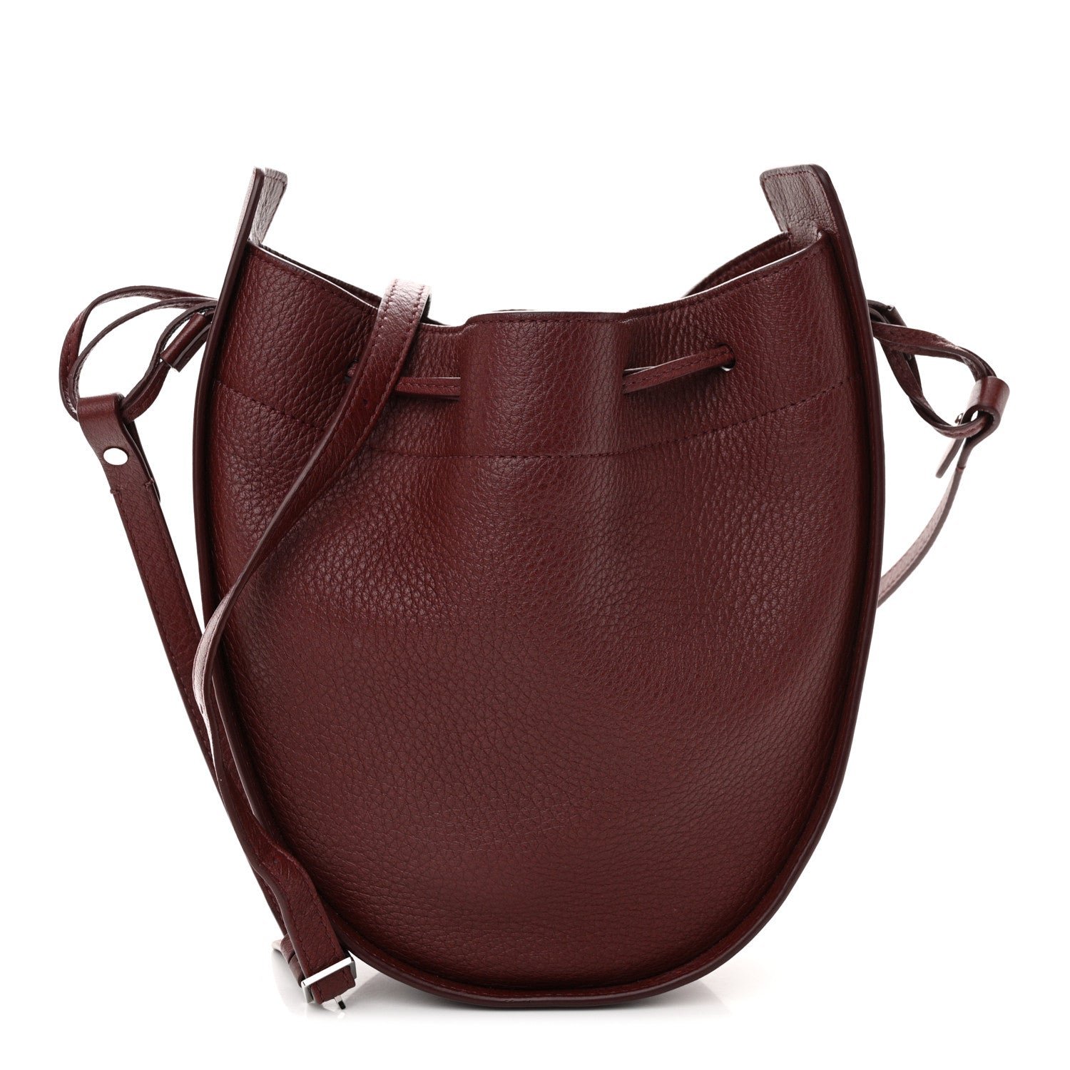 The Row Deerskin Drawstring Pouch Burgundy