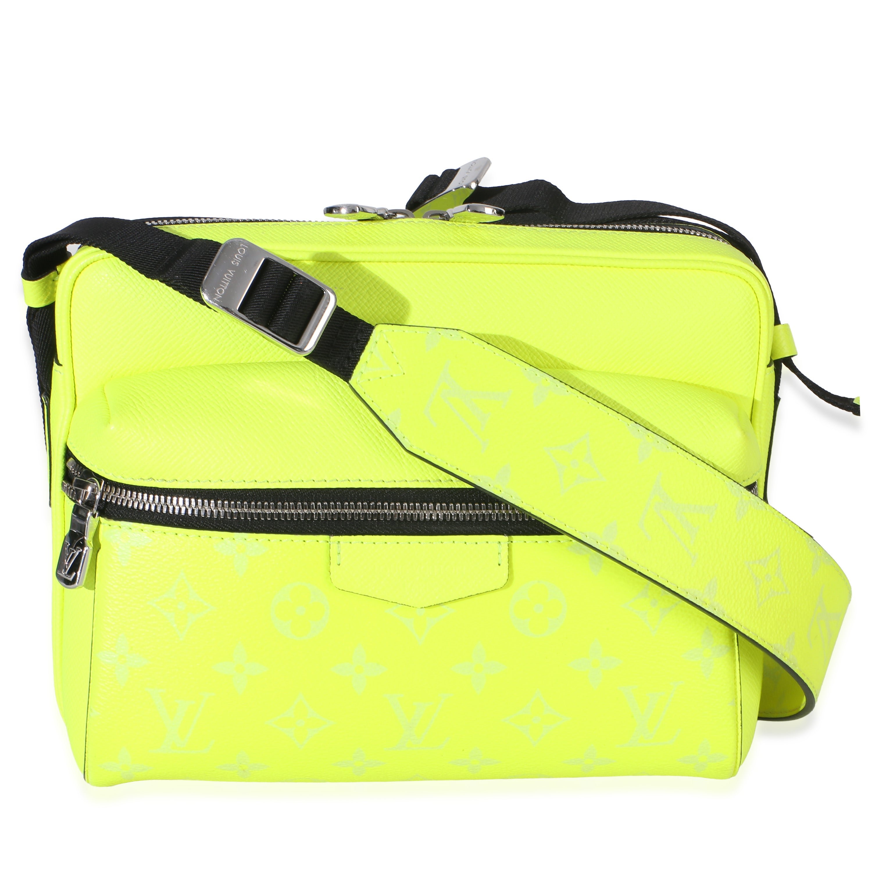Neon Yellow Monogram Taigarama Canvas Outdoor Messenger