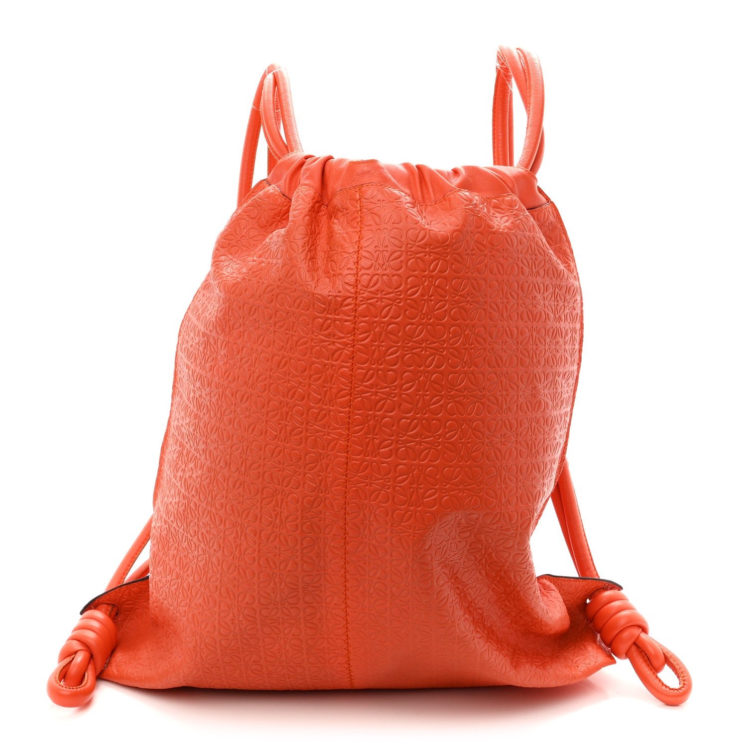 Loewe Loewe Calfskin Embossed Anagram Yago Knot Bag Orange