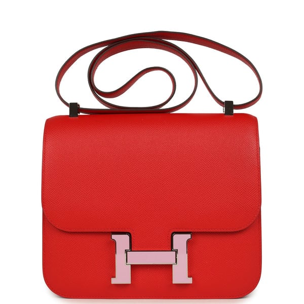 Hermes Pre-owned Hermes Constance 24 Rouge De Coeur Epsom Lacquered Palladium Hardware