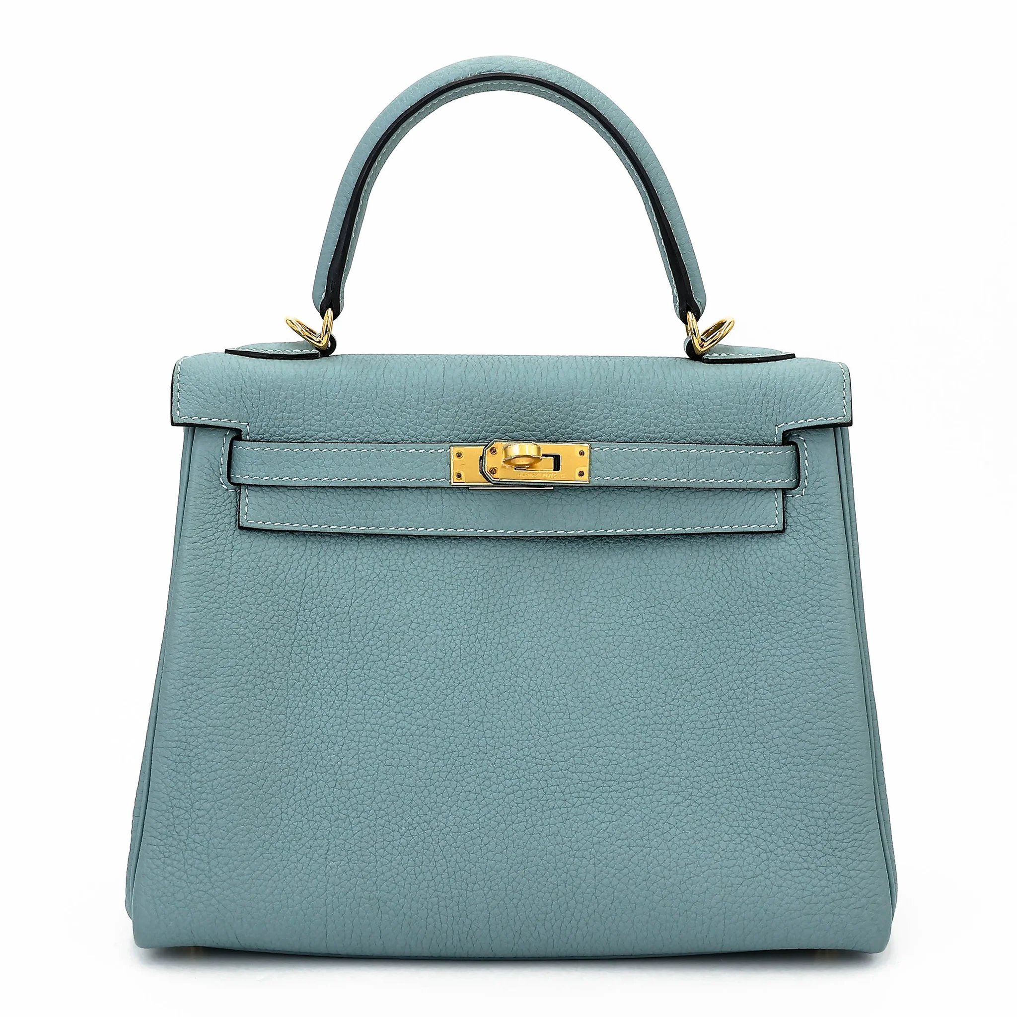 Hermes Kelly 25 Ciel (7G) Togo Gold hardware Y (2020)