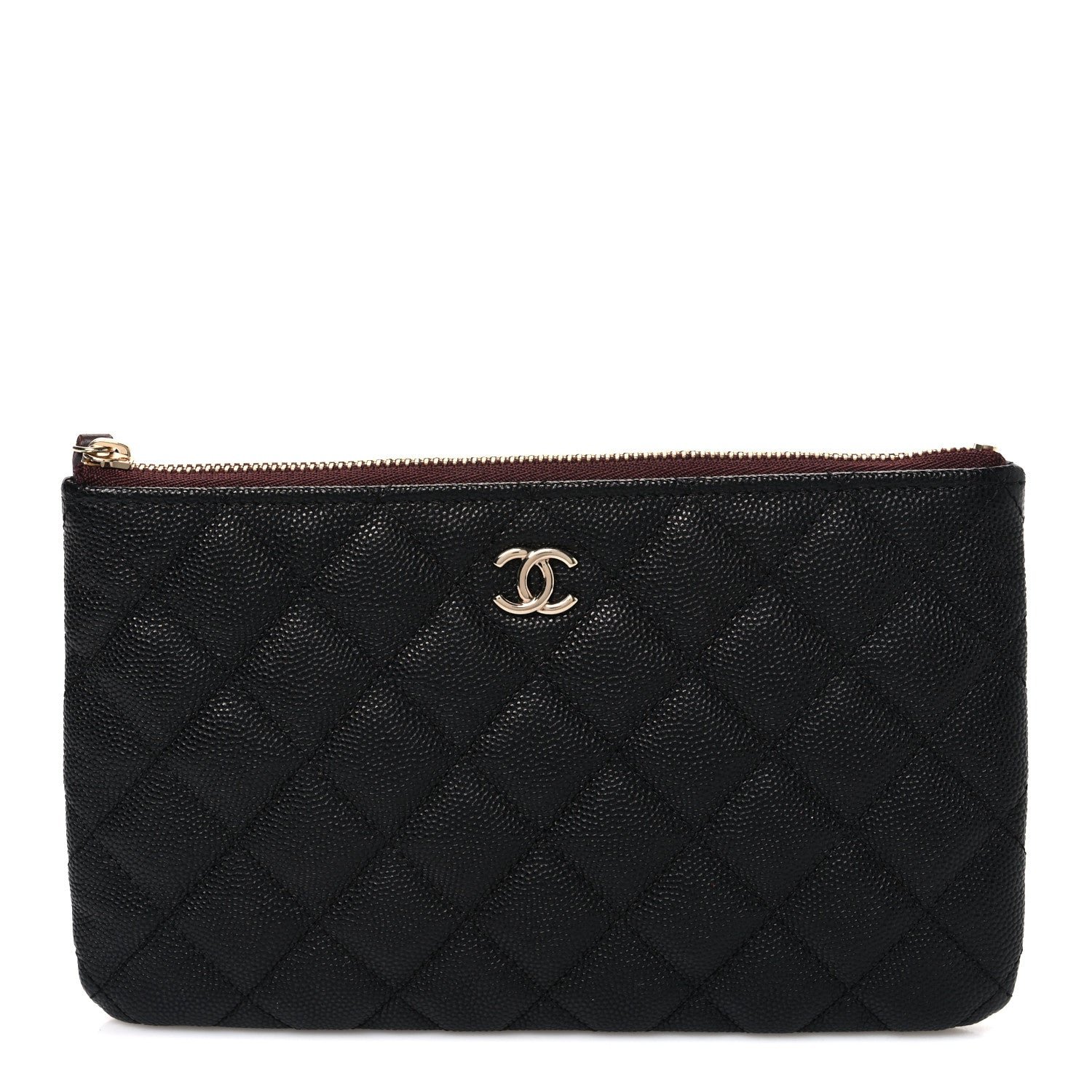 Caviar Quilted Cosmetic Case Black