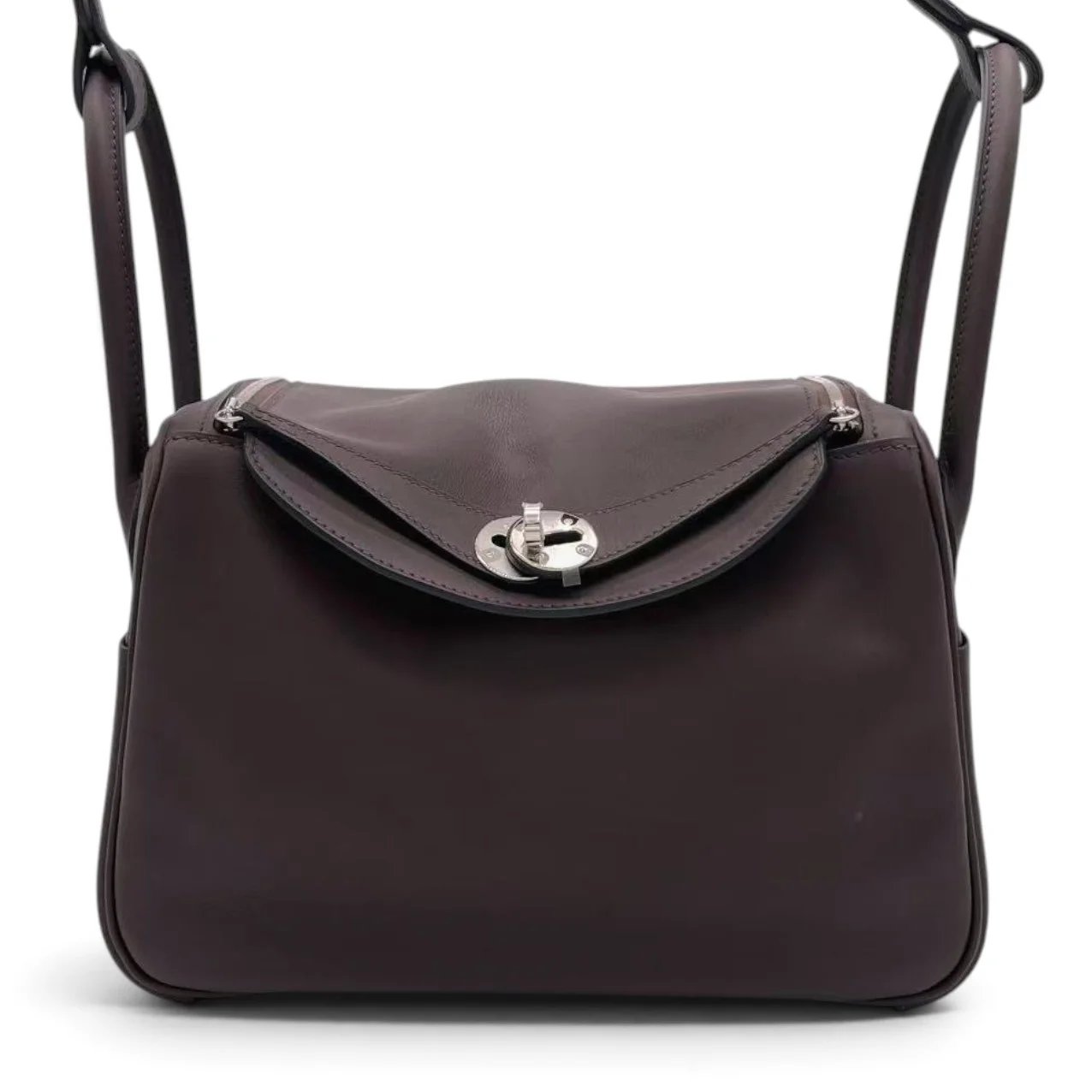 Very Good ( Rank A) HERMÈS Lindy 26 Verso Rouge Sellier (0G) Rose Azalee (8W) Swift Palladium hardware U (2022)