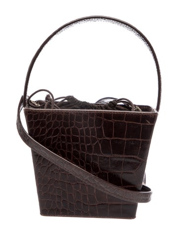 Staud Embossed Leather Top Handle Bag