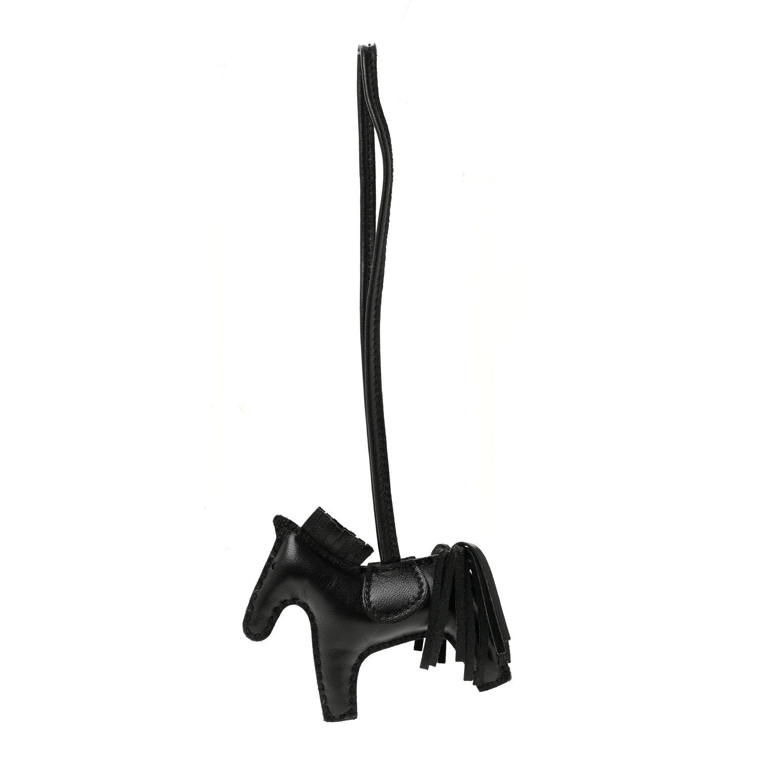 Milo Lambskin Grigri Rodeo Horse Bag Charm PM So Black