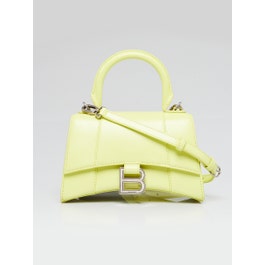 Balenciaga Balenciaga Lime Smooth Leather Hourglass XS Top Handle Bag