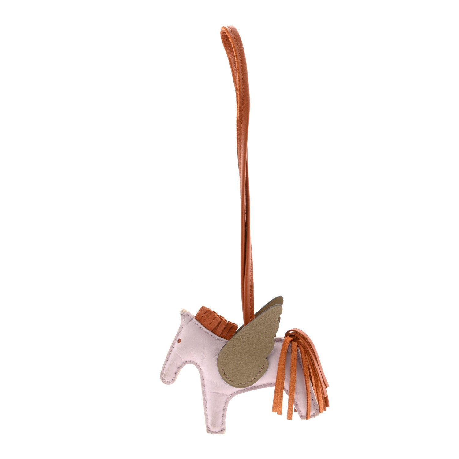 Hermes Milo Lambskin Grigri Rodeo Pegase Horse Bag Charm PM Mauve Pale Pain D'epice Beige Marfa