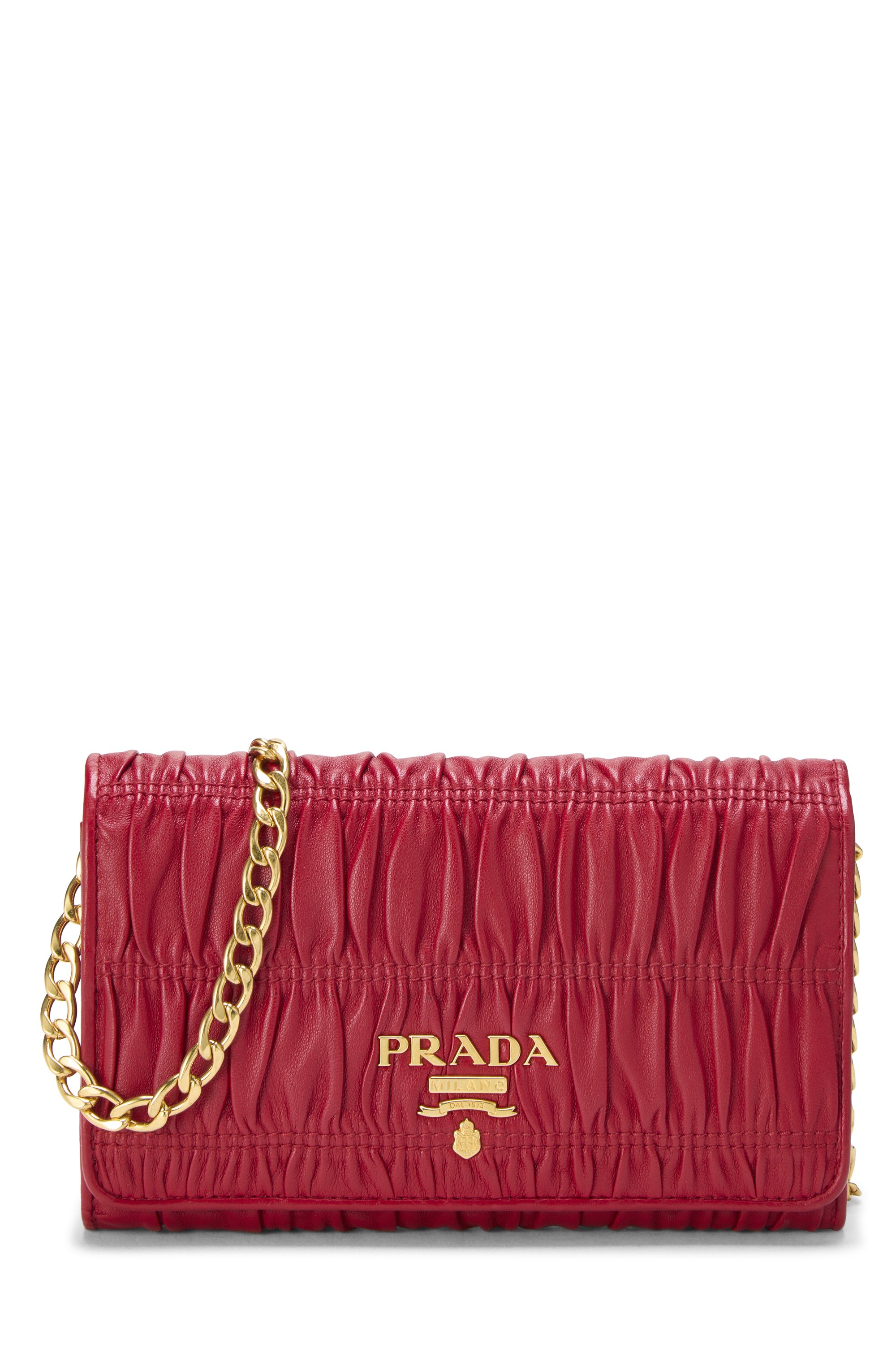 Red Nappa Gaufre Wallet On Chain (WOC)