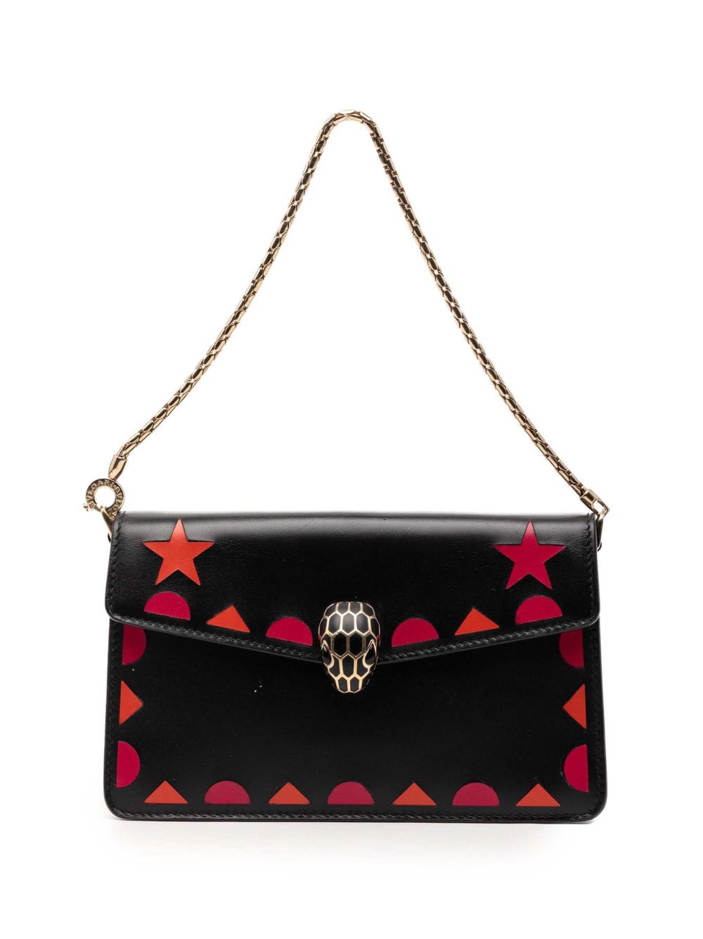 2017 Mini Calfskin Geometric and Stars Patch Serpenti Forever with Chain clutch bag