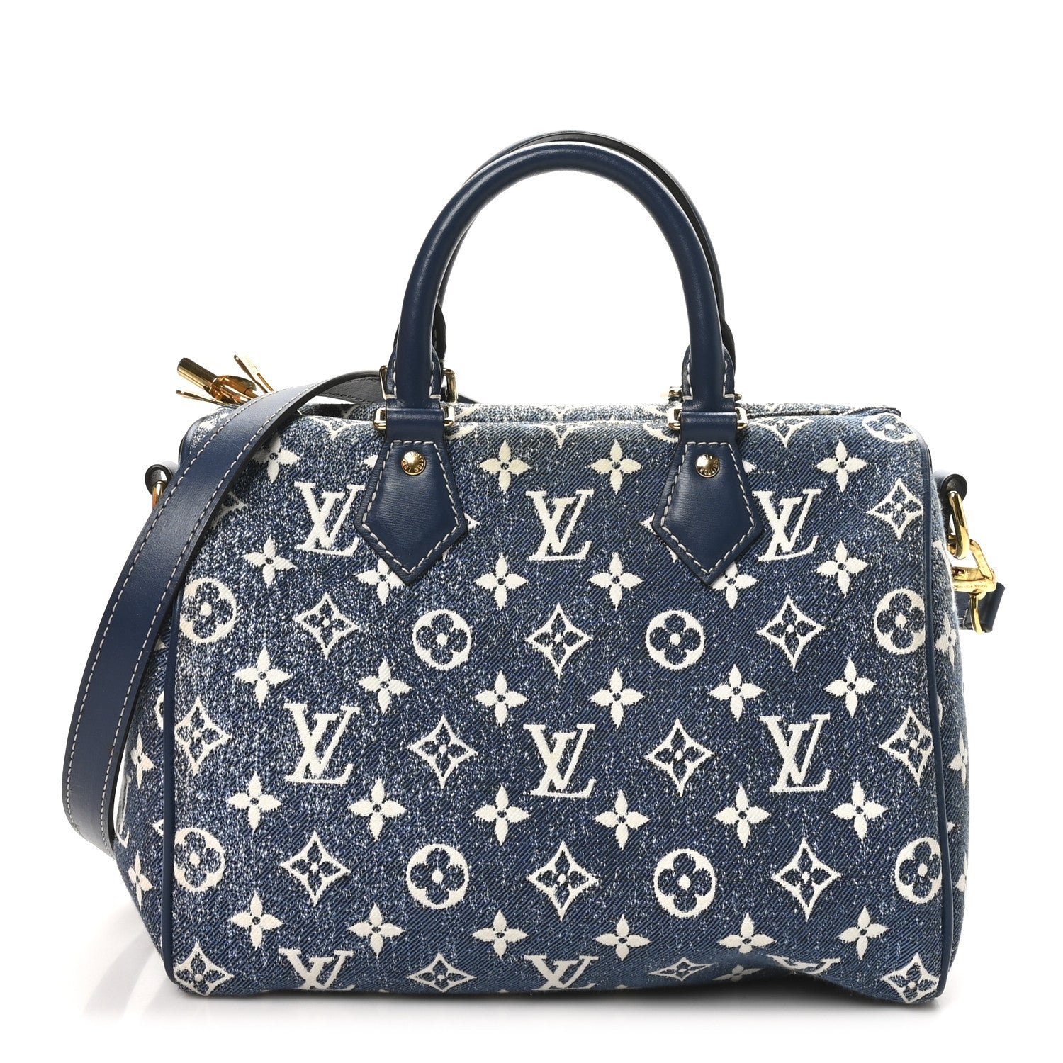 Louis Vuitton Monogram Jacquard Denim Speedy Bandouliere 25 Bleu