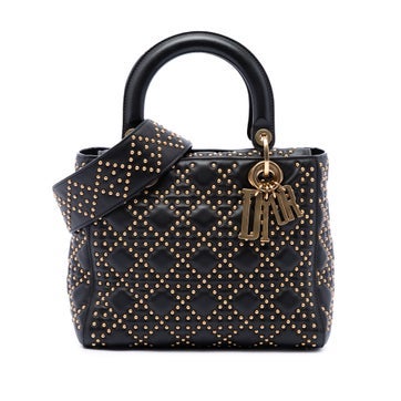 Medium Lambskin Cannage Studded Supple Lady Dior
