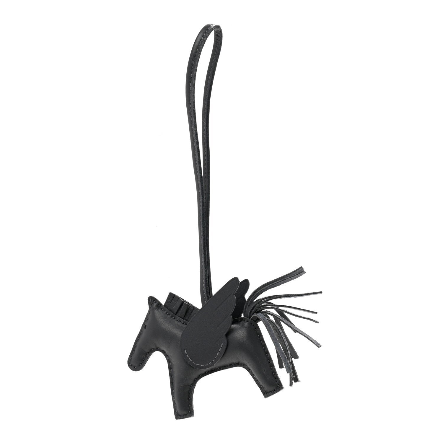 Hermes Milo Lambskin Grigri Rodeo Pegase Horse Bag Charm PM Ardoise