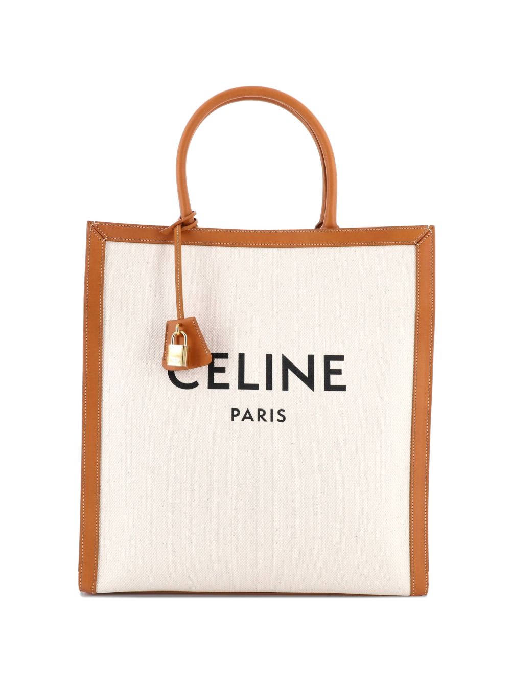 Vertical Cabas Canvas with Leather Large tote bag