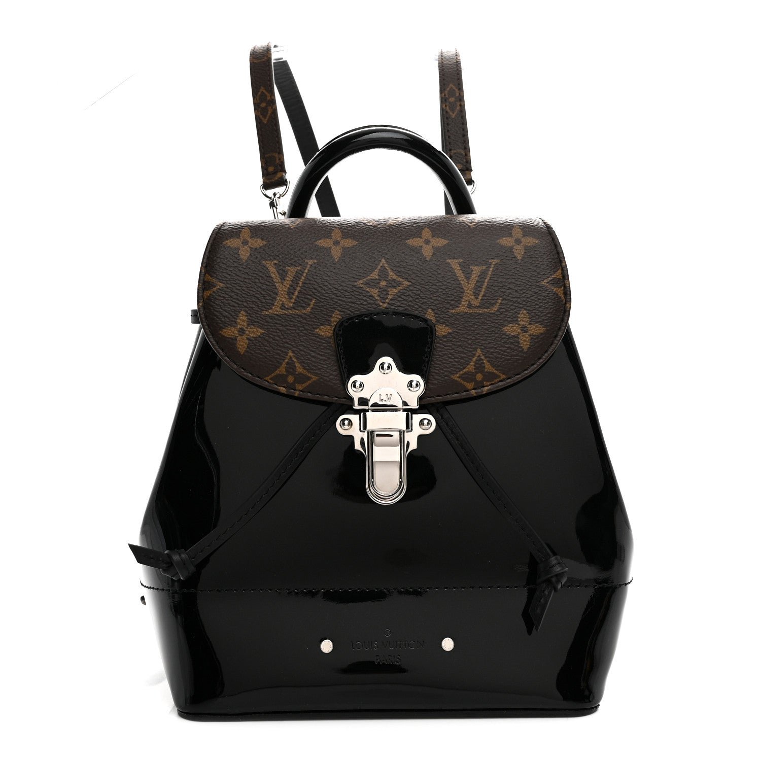 Louis Vuitton Patent Monogram Hot Springs Backpack Black
