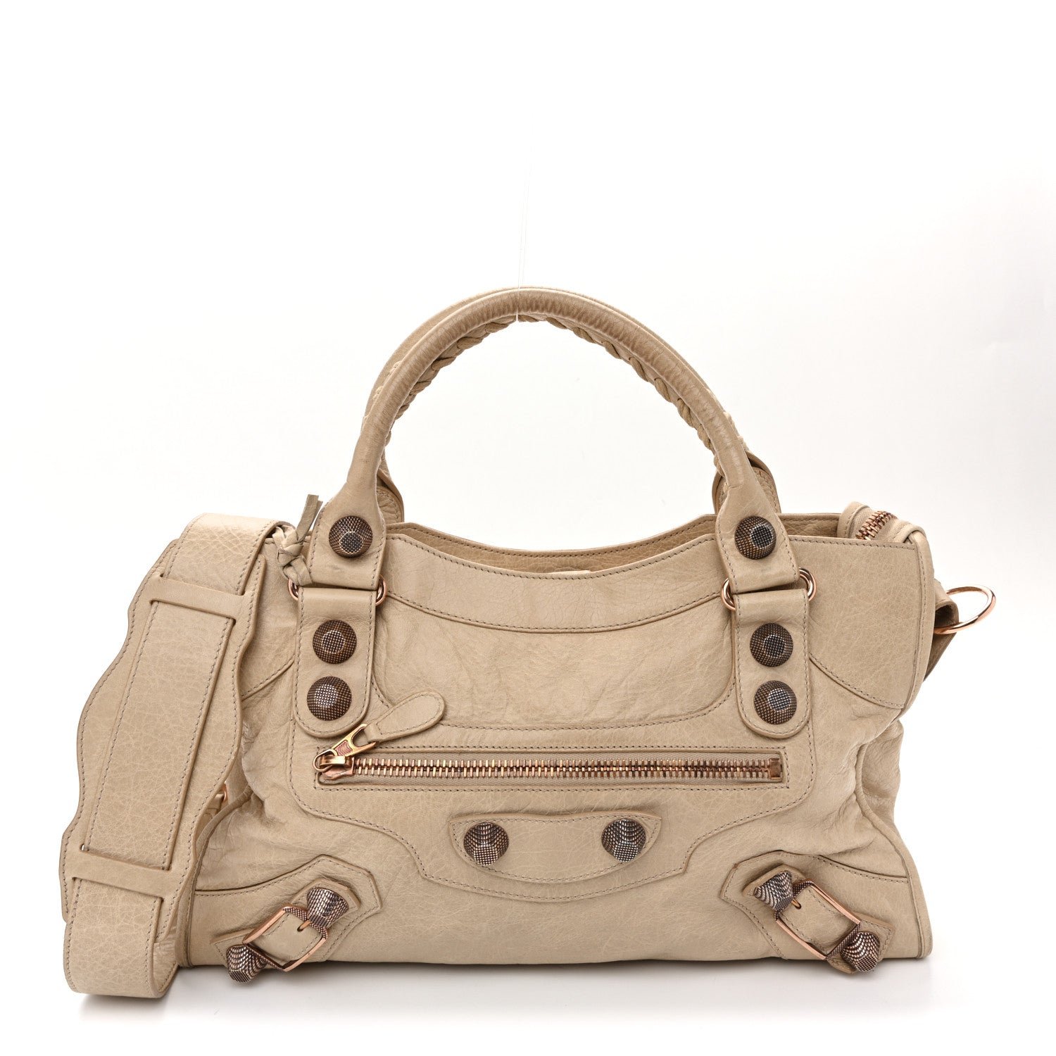 Balenciaga Agneau Giant 21 Rose Gold Hardware City Praline