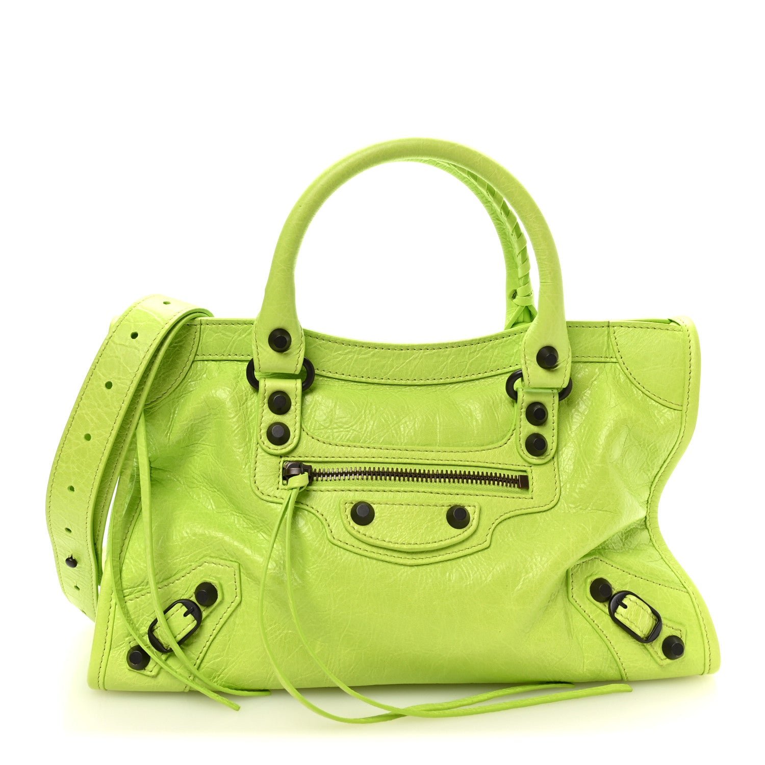 Balenciaga Agneau Arena Classic Hardware Small Le City Granny Green