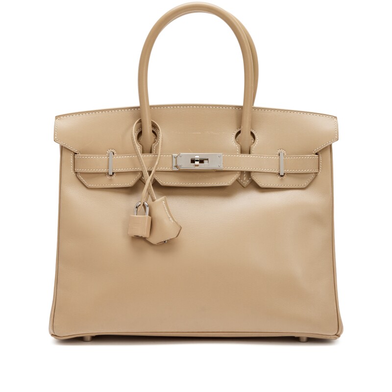 Hermes Argile Box Calf Birkin 30 Palladium Hardware, 2003