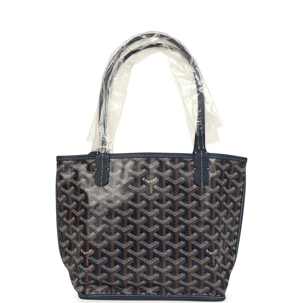 Goyard Goyard Goyardine Anjou Navy Blue Mini Bag Palladium Hardware