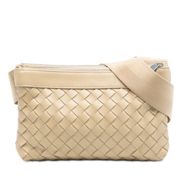Leather Nappa Intrecciato Double Zip Crossbody