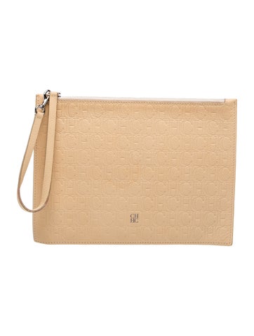 Embossed Leather Clutch