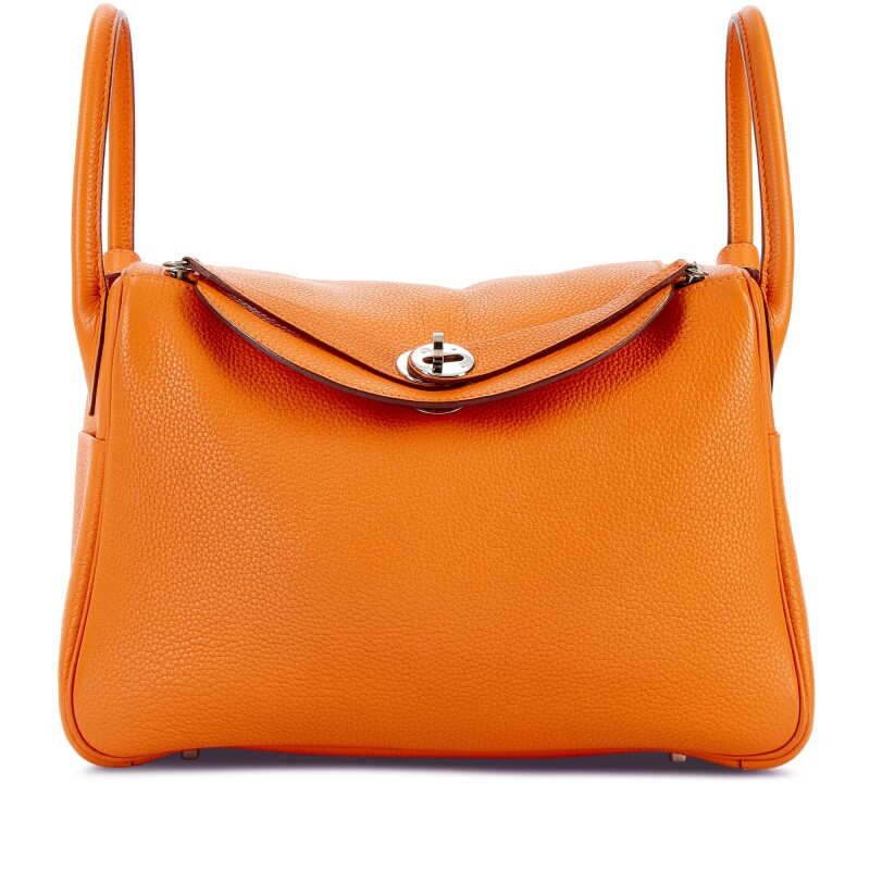 Hermes Orange H Clemence Lindy 30 Palladium Hardware, 2008