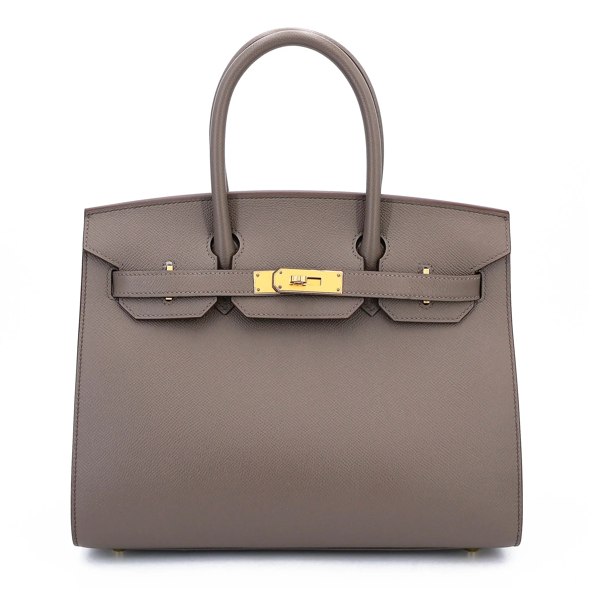 Very Good ( Rank A) HERMÈS Birkin 30 Sellier Etain (8F) Epsom Gold hardware Z (2021)