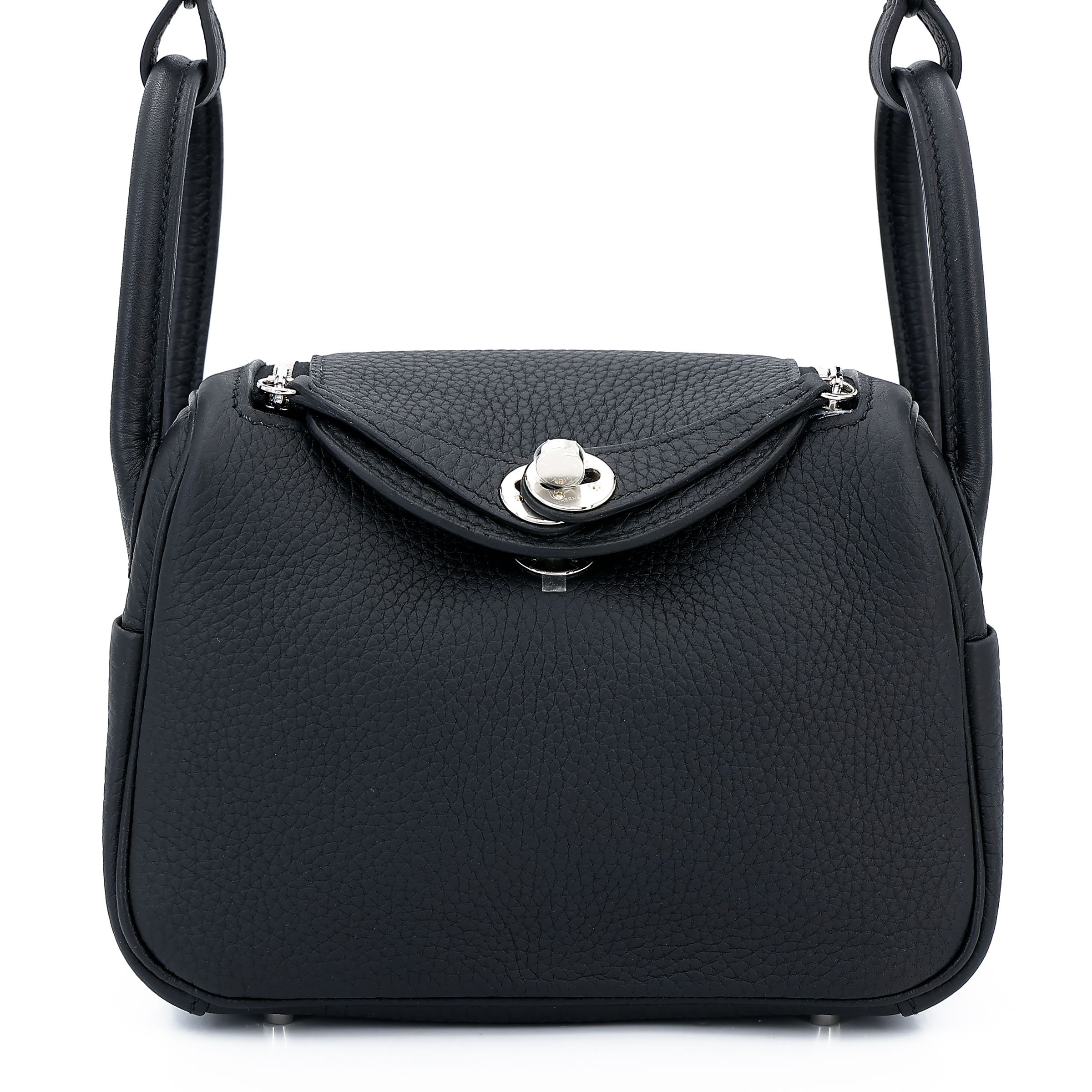 Brand New ( Rank N ) HERMÈS Mini Lindy II Noir (89) Clemence Palladium hardware K (2025)