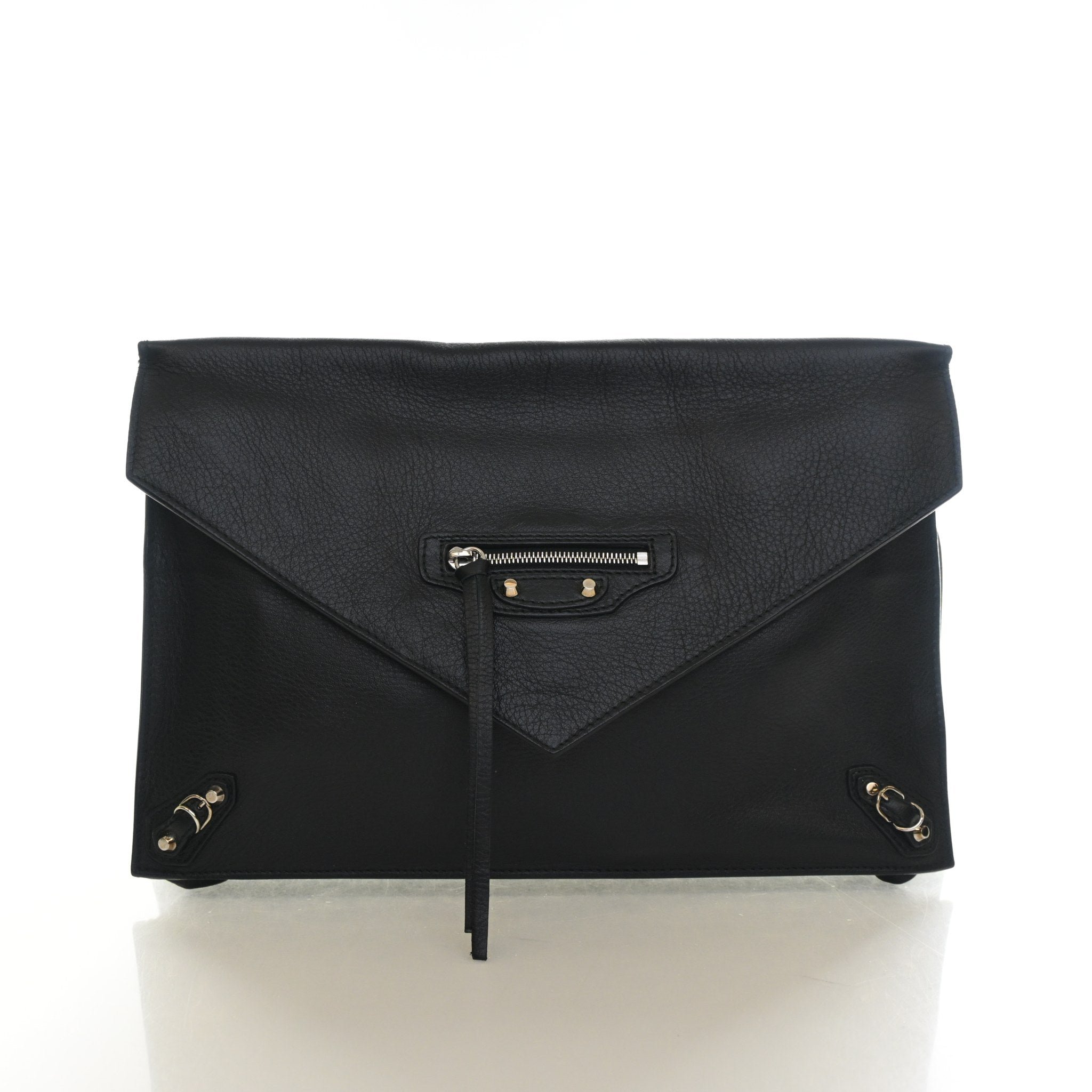 Balenciaga Calfskin Papier Zip Around Sight Clutch