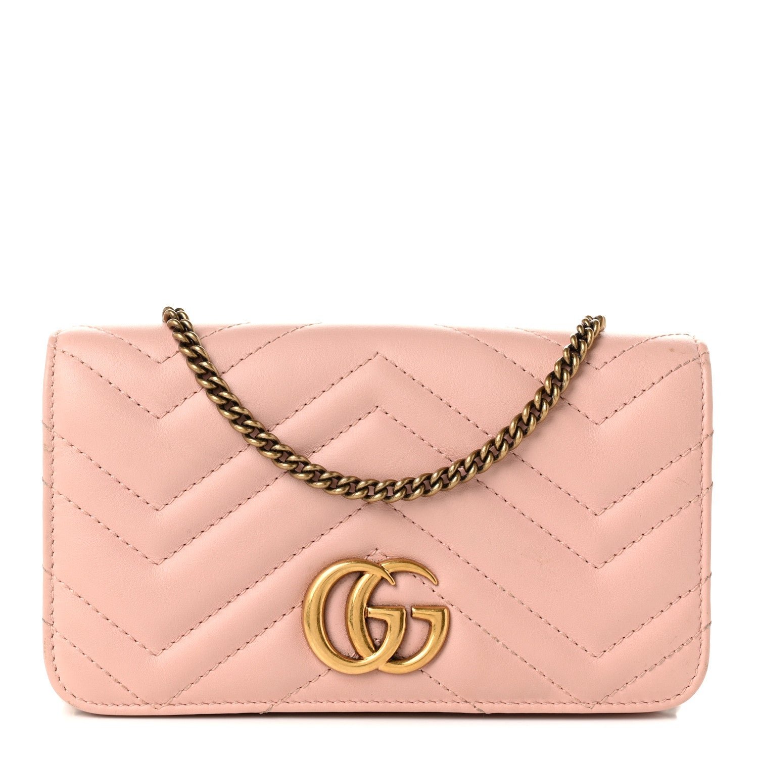 Gucci Calfskin Matelasse GG Marmont Mini Bag Perfect Pink