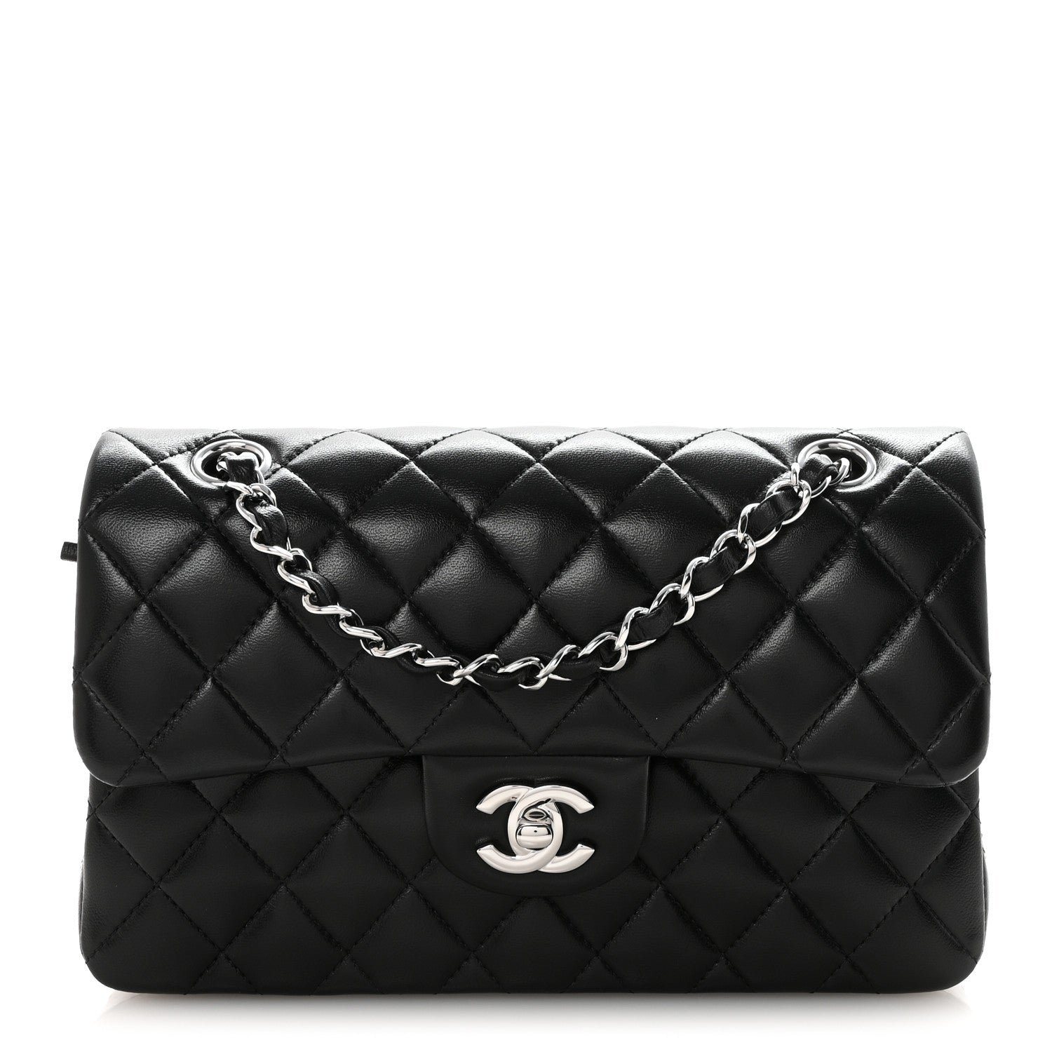 Chanel Lambskin Quilted Small Double Flap Black
