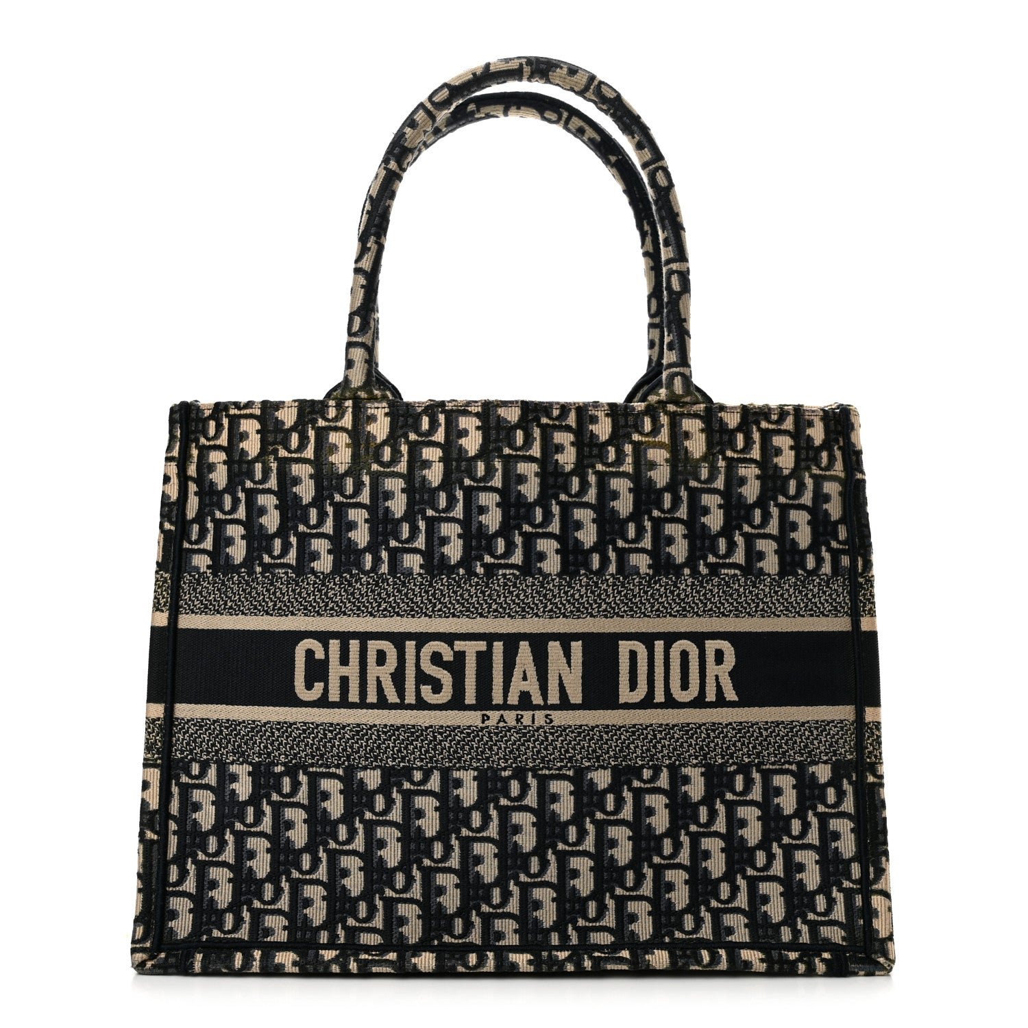 Christian Dior Oblique Medium Book Tote Blue Multicolor