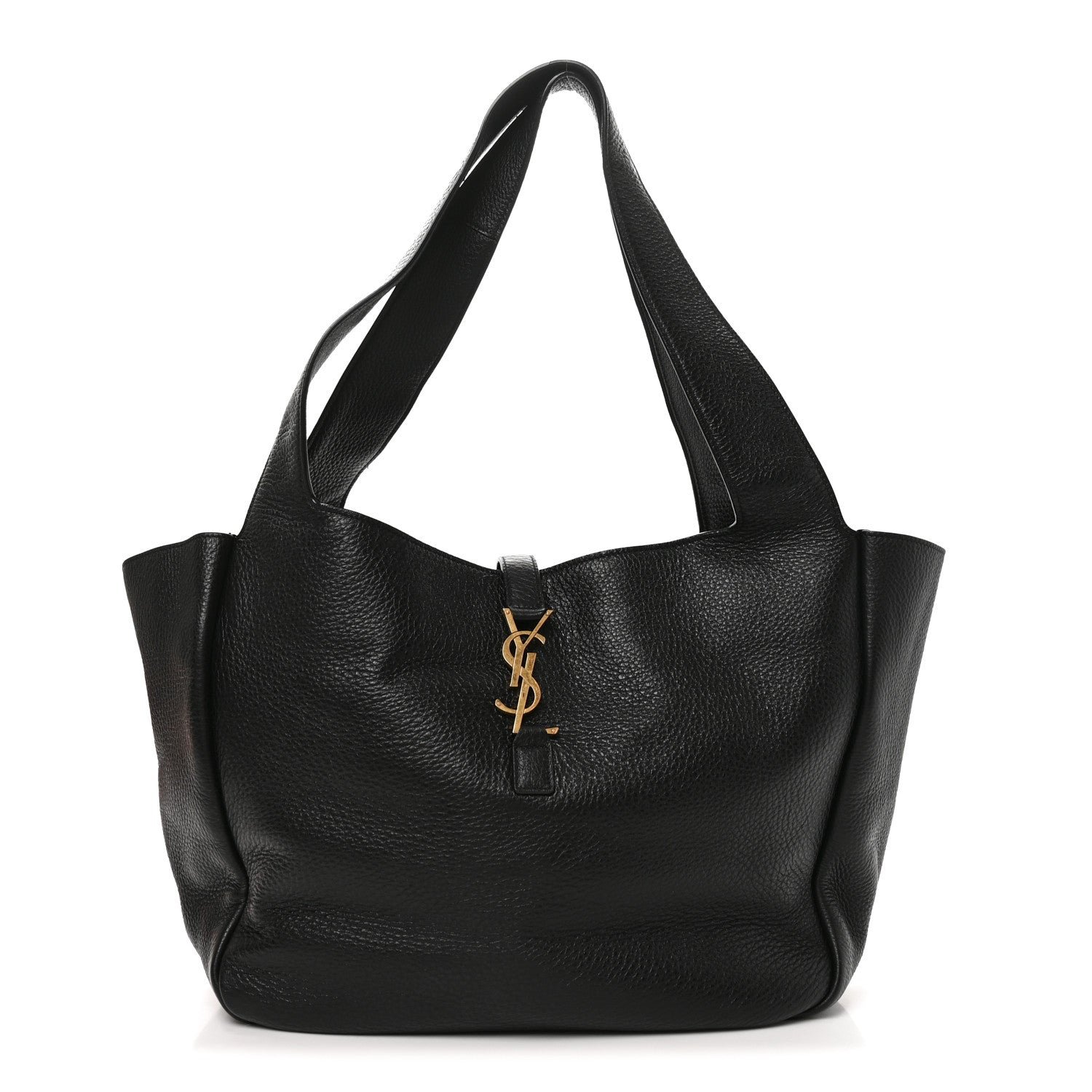 Saint Laurent Grained Deerskin Bea Tote Black