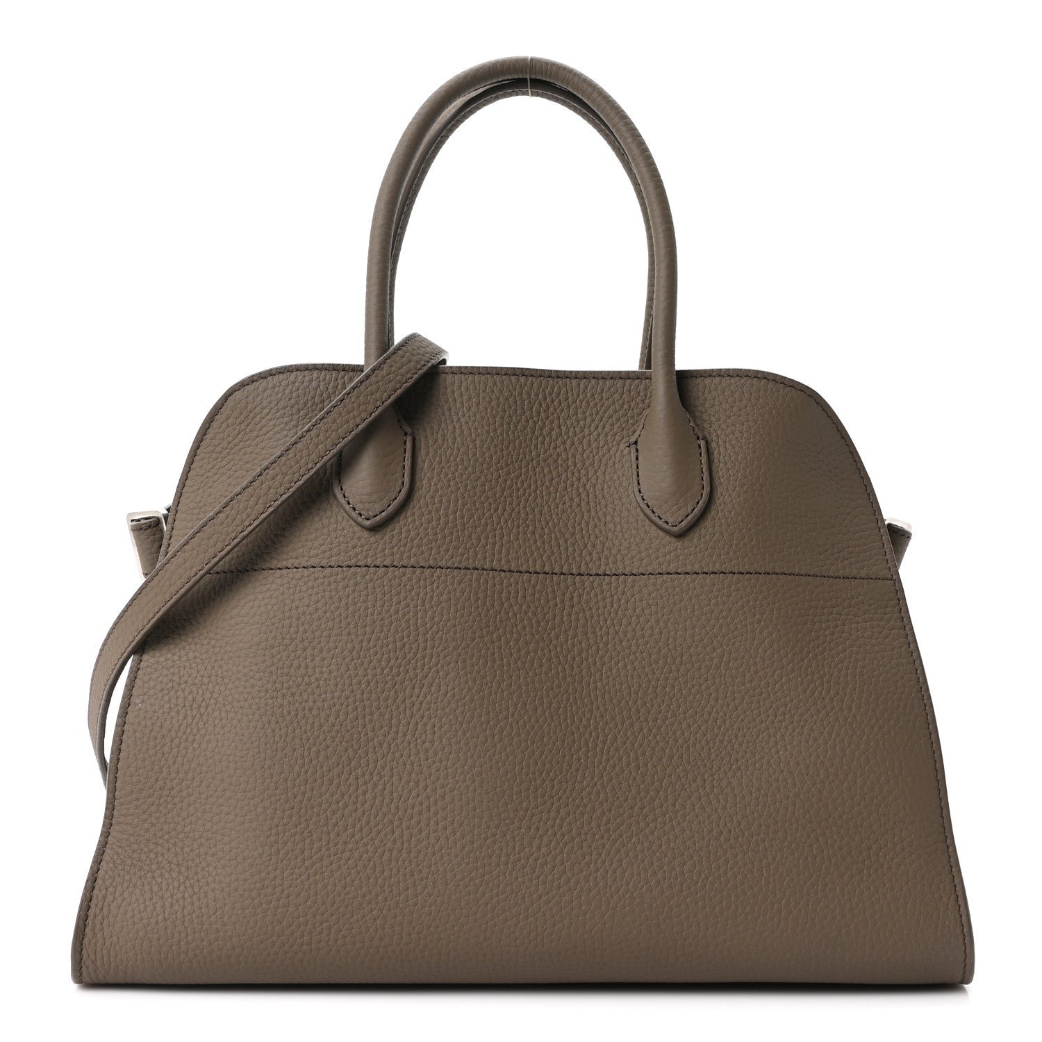 The Row Matte Grained Calfskin Soft Margaux 12 Smoked Taupe