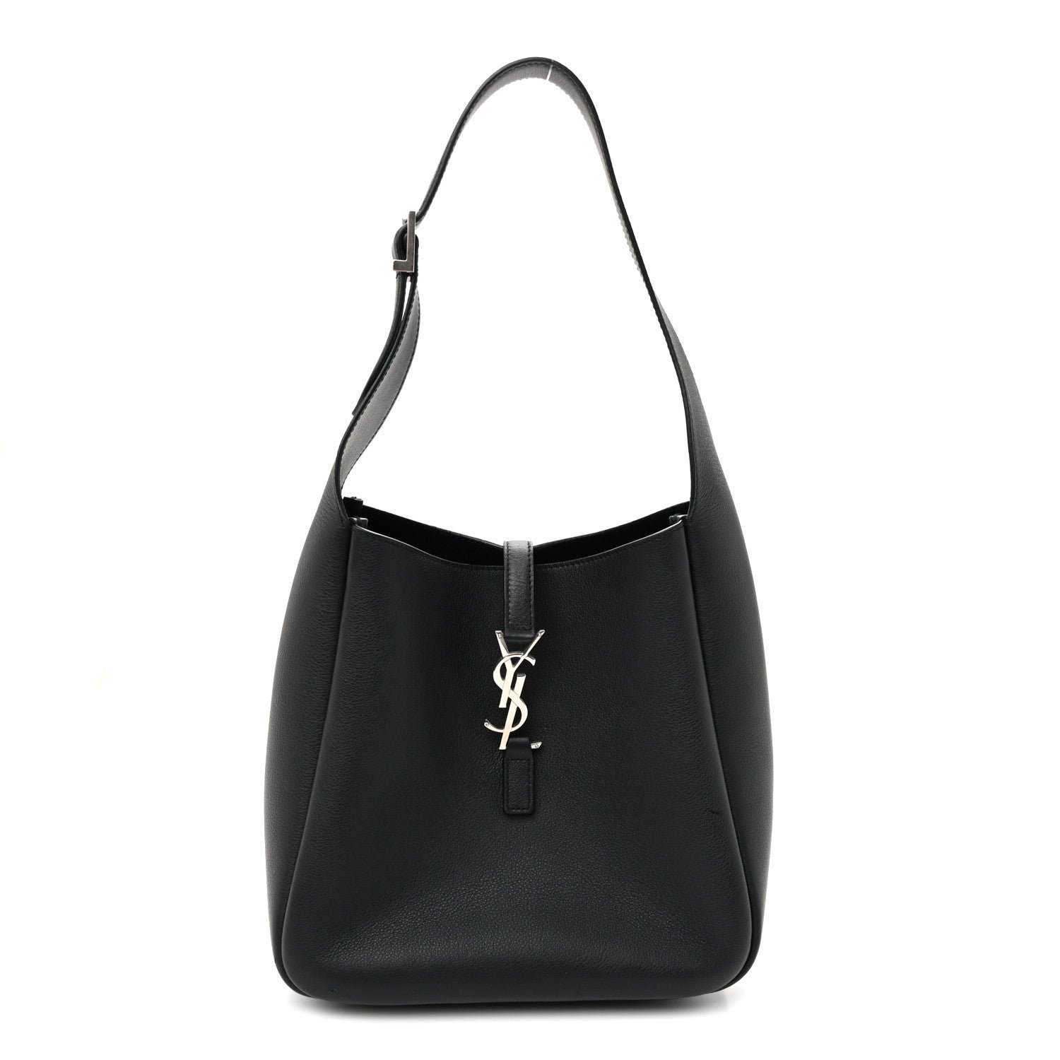Saint Laurent Smooth Calfskin Small Le 5 A 7 Soft Hobo Black