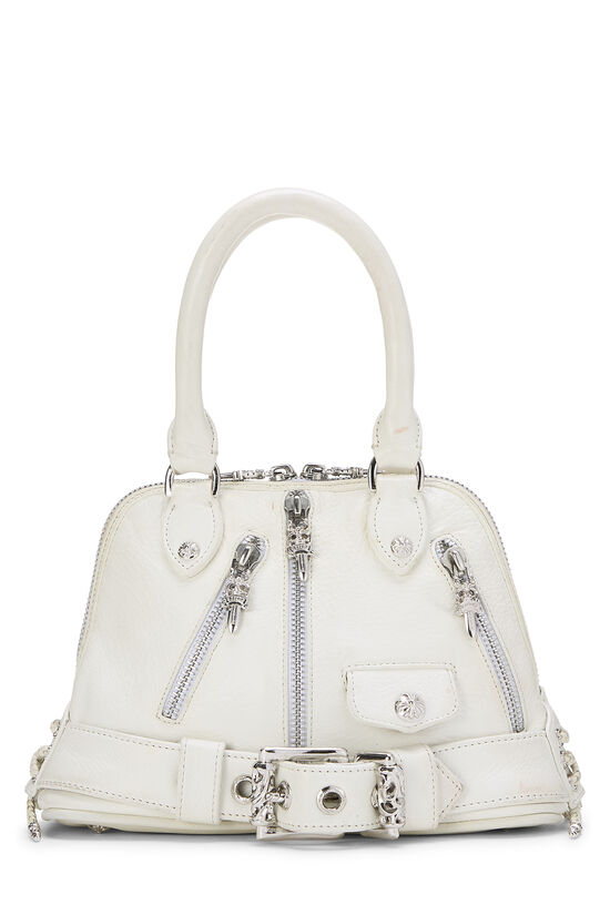 Chrome Hearts White Leather JJ Dean Top Handle Bag