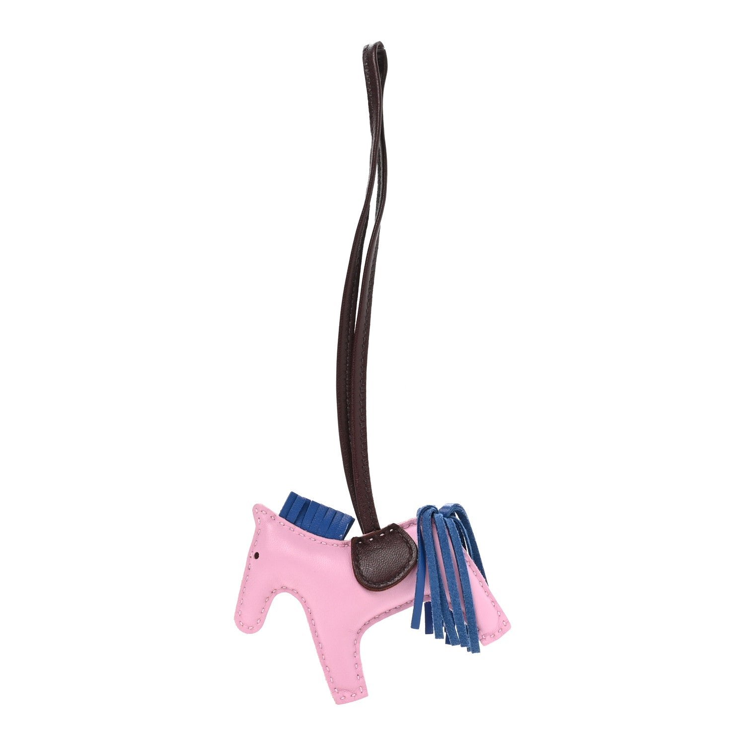 Hermes Milo Lambskin Grigri Rodeo Horse Bag Charm PM Mauve Sylvestre Bleu France Rouge Sellier