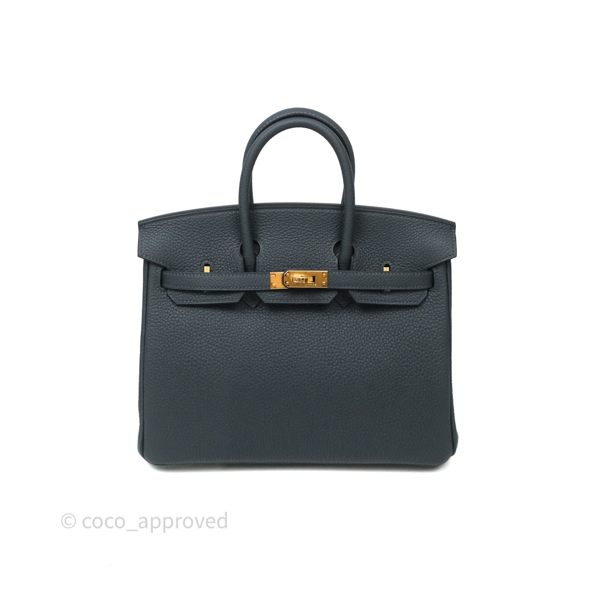 Hermès Birkin 25 Gris Misty H0 Veau Togo Gold Hardware