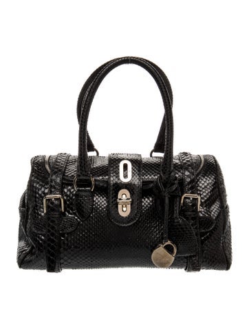 Snakeskin Top Handle Bag