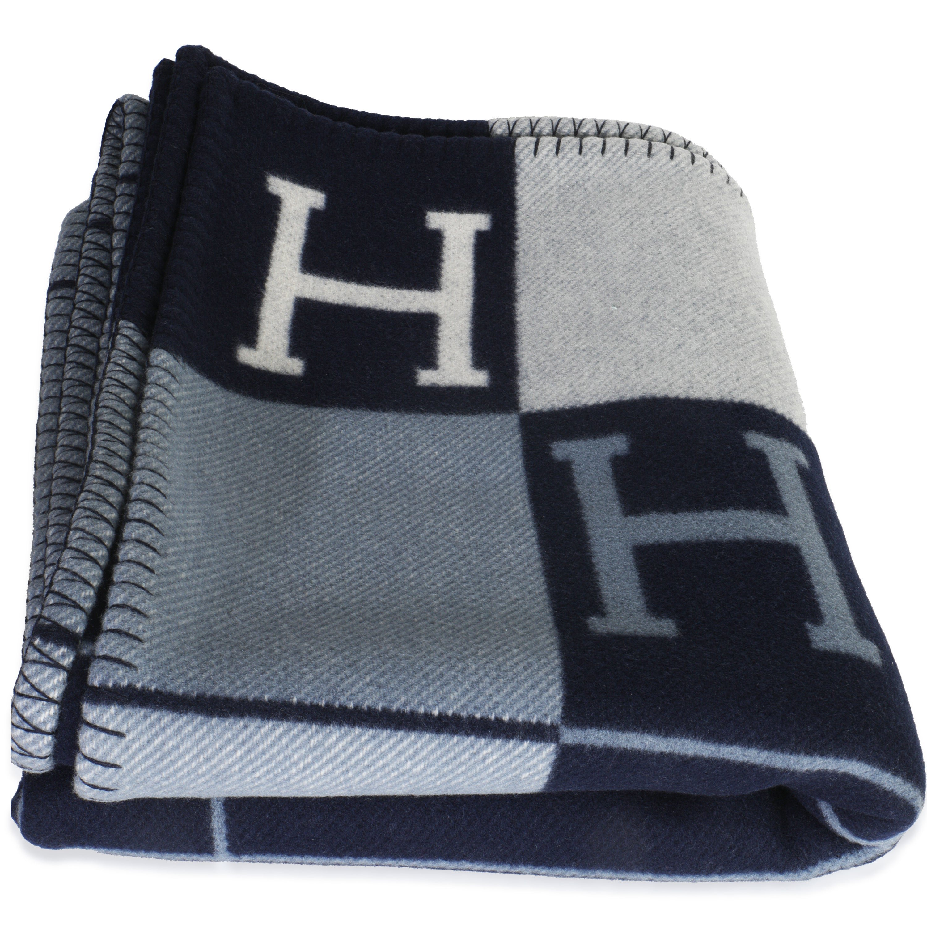 Hermes Ecru Caban Wool Cashmere Avalon III Throw Blanket