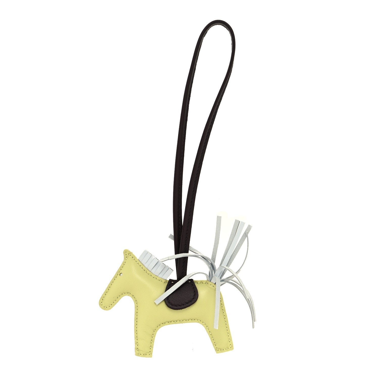 Hermes Milo Lambskin Grigri Rodeo Horse Bag Charm PM Jaune Bourgeon