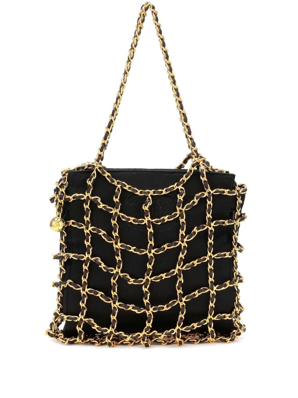 caged-chain silk clutch bag