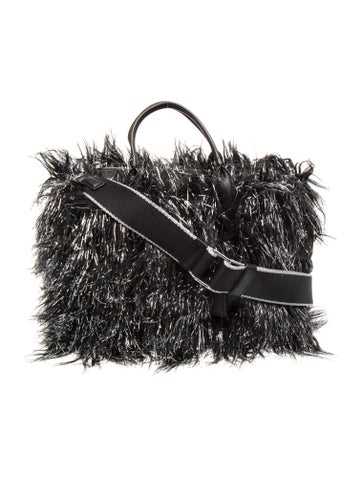 Faux Fur Top Handle Bag